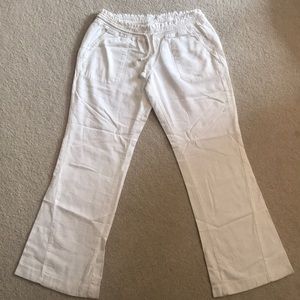 Roxy white linen pants